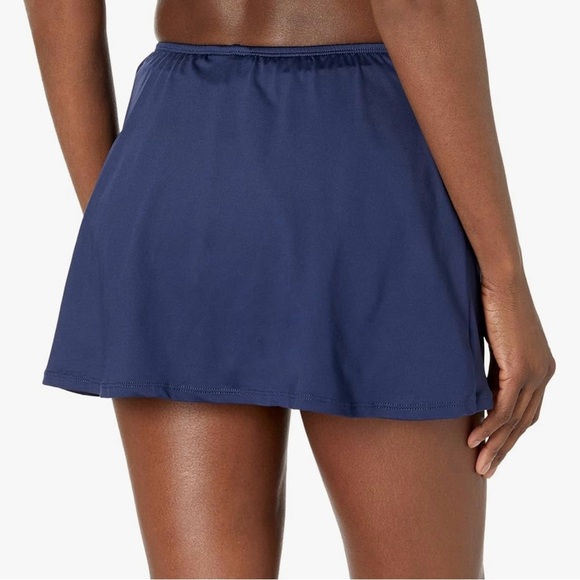 24th & Ocean Solid Skirted Hipster Bikini Swimsuit Bottom in Sapphire - Picture 3 of 6